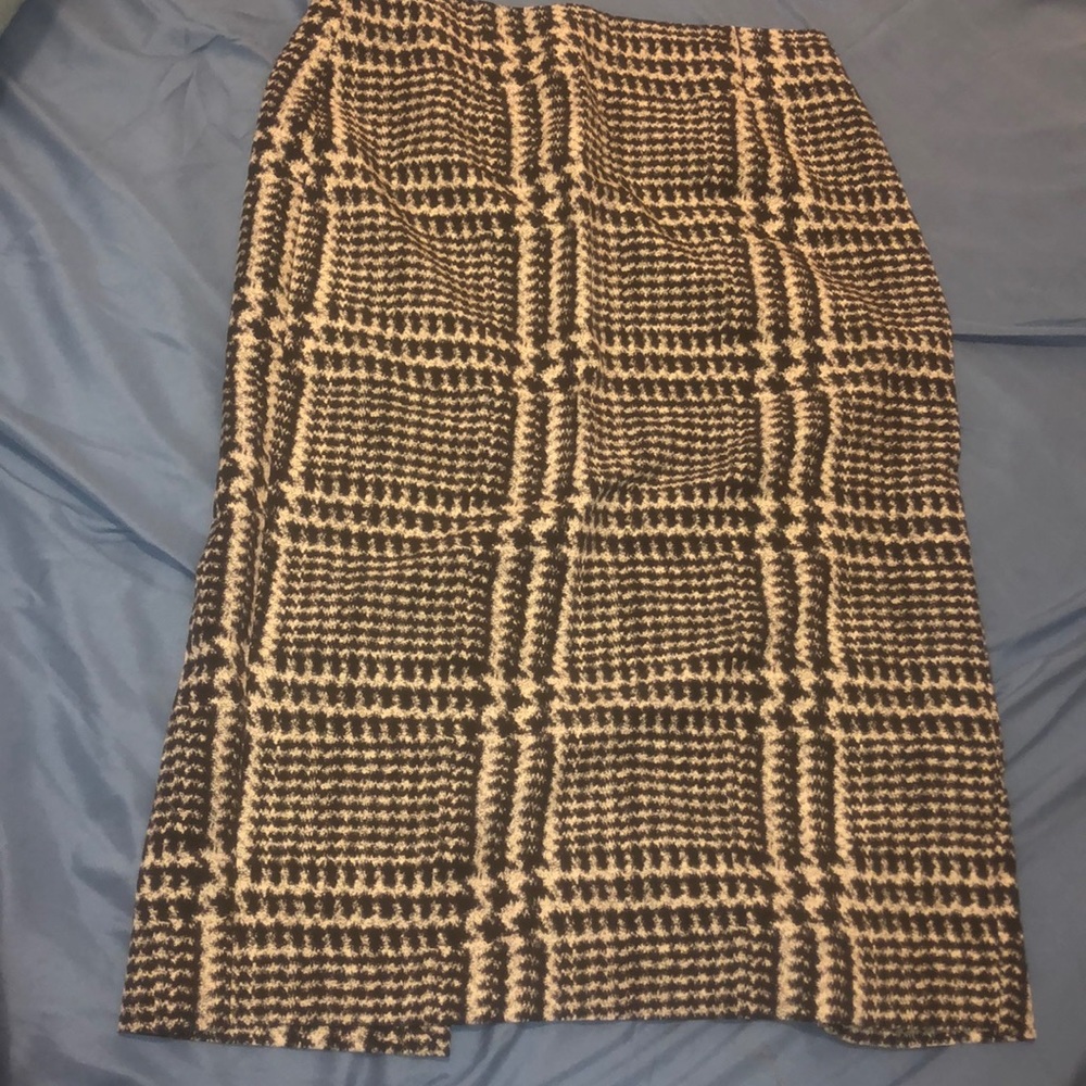 Zara Black & Cream Pencil Skirt Size Medium M